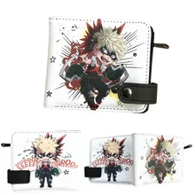 Cartoon My Hero Academia Bakugou Katsuki Wallet Short Purse For Student Whit Coin Pocket Credit Card Holder Unisex