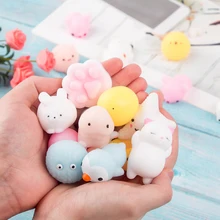 Cartoon Squishy Mochi Anti Stress Fidget Toys Mini Spongy Squishy Kawaii Animal Healing Soft Cute Fun Sensory Toy for Children