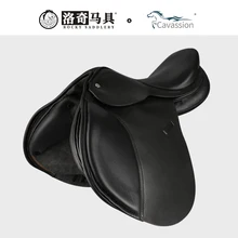 Cavassoin Cowhide Leather Equestrian Saddle Black color english Saddle steeplechase  17.5 inches Equestrian Cowhide leather