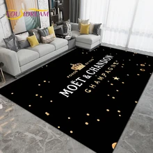 Champagne Moet & Chandon Area Rug Large Carpet Rug for Living Room Bedroom Sofa Decoration Kitchen Bathroom Non-slip Floor Mats