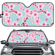 Cherry Blossom Design Blue Durable Universal Sunshade Auto Accessories Car Front Window Windshield Sun Shade 2022