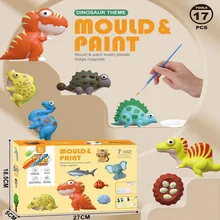 Children DIY Dinosaur Plaster Mold Shaping Toy Painting Set Kids Creative Graffiti Color Painting Animal Model Drawing Toys Gift