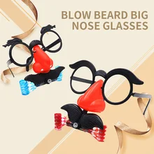 Children Funny Table Games Blowing Beard Staring Small Blowing Beard Staring Small Glasses Blowing Nose Glasses (random Color)