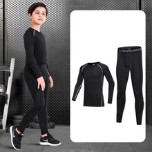 Children Thermal Underwear Set Velvet Winter Warm Thermo Underwear Masculino Long Johns Boys Girl Lucky Johns Fitness Quick Dry