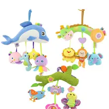 Children's Stroller Stroller Crib Hanging Toy Accessories Rotating Plush Cartoon Cute Soothing Baby Crib Hanging Toys