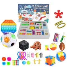 Christmas Advent Calendar Toys Push Bubble Anti Stress Toy for Kids Adult 2022 Surprise Novelty Gift