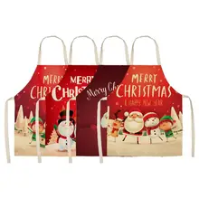 Christmas Cleaning Apron Washable Reusable Christmas Snowman Santa Elk Pattern Apron Comfortable Durable Cleaning Apron For Xmas
