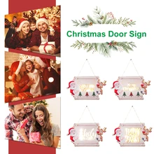 Christmas Decor 2022 Xmas Tree Decoration Home Wooden Welcome Hanging Sign Door Decoration For Home Door Wall Decor Gifts