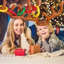 Christmas Game Inflatable Santa Funny Reindeer Antler Hat for Girls Boys New Year Christmas Gift Kids Caps Outdoor Inflated Toys