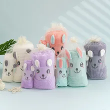 Christmas Gift High-density Coral Velvet Cartoon Embroidery Animal Big-eyed Rabbit Ears Shape Bath Towel Towel Gift Set Towel