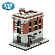 City Firehouse Headquarters Ghostbusters Building Blocks Set Movie Scene Architecture Brick MOC-10967 Toys for Children