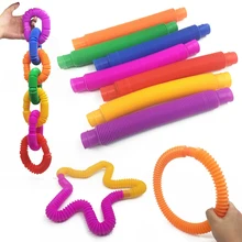 Color Tube Fidjet Toy Plastic Tube Fidget Toys Stress Relief Fidgets Adhd For Autism For Funny Gift Antistress Toys For Children