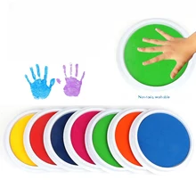 Colored DIY Ink Pad Stamp  Washable Finger Painting Craft Inkpad Large Round for Kid's Rubber Stamp  Scrapbooking Cards
