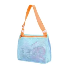 Colorful Storage Mesh Bag for Beach Toy Collection Outdoor Sand Play Collect Should Bag Kids Girls Beach Accessories P31B