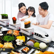 Conveyor Belt Rotary Sushi Toy Pretend Play Electric Track Trains Rotary Rail Car Sushi Rail Simulation Model Toy For Children's
