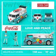 CooLCar 1:64  T1 Van Mini bus Starlight Love&Peace Diecast Model Car