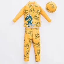 Cool Swimsuit 2-10 Children Dinosaur UPF50+ Anti-UV Swimwear Boy Casual Cartoon Baby Swim Suit With Swimming Cap Kids Beach Wear
