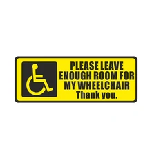 Creative Car Sticker Disabled Sign Disability Mobility Wheelchair PVC Waterproof Reflective Decoration Decal 17cm*7cm