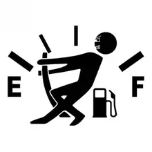 Creative Car Sticker High Gas Consumption Decal Fuel Gage Funny Vinyl Stickers for Automobile Motorcycles 12cm*9cm