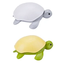 Creative Cute Sea Turtle Shape Soap Box Holder with Lid Non-Slip Sponge Draining Dish Plate Tray for Bathroom Organizer