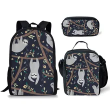 Creative Fashion animal Small sloth horse 3D Print 3pcs/Set pupil School Bags Laptop Daypack Backpack Lunch bag Pencil Case