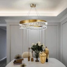 Creative LED Crystal Chandelier Gold Metal Lighting Fixtures Ceiling Lamps for Living Room Dining Tables Luxury Pendant Hanging