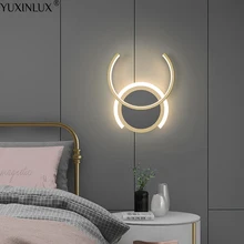 Creative Led Wall Lamps Gold Black Aisle Lights For Living Dining Room Bedroom Bedside Corridor Porch Light Home Decor Fixtures