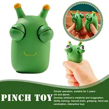 Creative New Peculiar Squeezing Staring Vegetable Worm Funny Eye-catching Grass Worm Pinch Music To Vent Decompression Toy