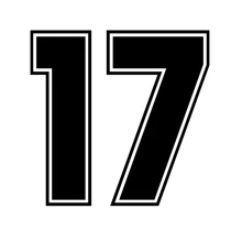 Creative Number 17 Reflective Car Stickers Pvc Personality Fun Auto Window Bumper Waterproof Beautiful Decal Decoration
