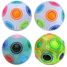 Creative Rainbow Ball Cube Speed Puzzle Ball Kids Educational Learning Funny Gifts Toys for Children Adult Stress Reliever
