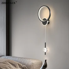 Creative Simple Gold Black White New Modern LED Wall Lights Living Study Room Bedroom Bedside Aisle Hallway Lamp Indoor Lighting
