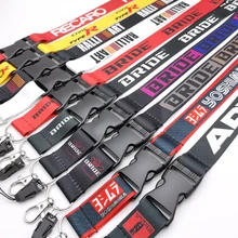 Culture Lanyard For Car Motorcycle Nylon Phone Card Strap Keychain Keyring Decoration Racing Logo Jdm Style Accessories