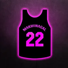 Custom Basketball Jersey LED Neon Sign USB Wood Wall Lamp Personalize Name Number RGB Nightlights for Bedroom Living Room Decor