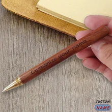 Custom Engraving Wooden Gel Pen School Teacher Gift Luxury Stationery Office Accessories Pretty Lettering Markers Writing Korean