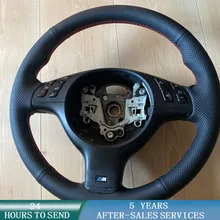 Customized Car Steering Wheel Cover Anti-Slip Braid Auto Interior Accessories For BMW 330i 540i 525i 530i 330Ci E46 M3 E39