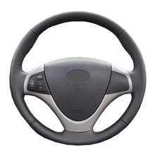 Customized Car Steering Wheel Cover For Hyundai i30 2009-2011 Elantra Touring 2010-2012 Black Leather Braid For Steering Wheel