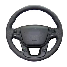 Customized Original DIY Car Steering Wheel Cover For Kia Sorento 2009-2014 K7 Cadenza 2011-2015 Leather Braid For Steering Wheel