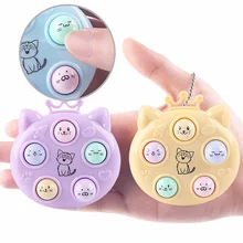 Cute Cat Pop Out Kids Whack a mole Fidget Toy Infinity Popper Simple Dimple Keychain Pendant Push Down Children Cheap Focus Toys