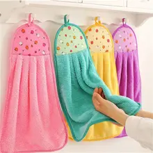 Cute Hand Towel Coral Velvet Bathroom Supplies Soft Absorbent Cloth Dishcloths Hanging Cloth Kitchen Accessories