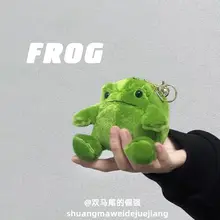 Cute Japanese Funny Frog Plush Bag Pendant Ugly Kawaii Cartoon Doll Keychain Pendant Women's Bag Decoration Key Holder