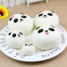 Cute PU Simulation Panda Expression Round Shape Toy Slow Rising Squishy Stress Relieve Squeeze Toys Gifts