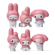 Cute Rabbit Gardening Micro-landscape Baking Doll Ornaments My Melody Action Figures Action Toy Anime Desktop Decoration Gifts