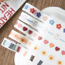Cute Salt flower love Masking Washi Tape Cherry bear Decorative Adhesive Tape Decora Diy Scrapbooking Sticker Label Stationery