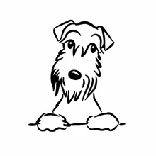 Cute Schnauzer Dog Cartoon Car Sticker PVC Body Exterior Accessories Refrigerator Laptop Decorate Auto Decal Waterproof Anti-UV