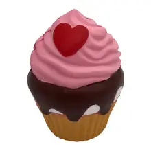 Cute Simulate Loving Heart Cupcake Squishy Toy Home Decor