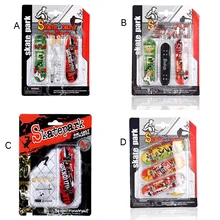 DIY Assembly Mini Finger Skateboard Deck Truck Skate Park Board Boy Kids Children Present Alloy Stand