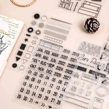 DIY Diary Handbook Silicone big bold Stamp Christmas card decoration rubber stamps time and month plan stamps for scrapbooking