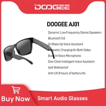 DOOGEE AJ01 Smart Glasses Wireless Bluetooth 5.0 IPX4 Hands-Free Calling Music Anti-Blue Eyeglasses Wireless Headphones With Mic