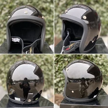 DOT Approved TT&COCASCOS FiberGlass Open Face Motorcycle Helmet Retro Scooter Motorbike Riding Jet Casco Moto Capacete