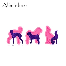 DY1522 Shiny Shar pei/Italian greyhound/Greyhound galgo Dogs Silicone Keychain Resin Molds  Fondant Chocolate Cake Molds